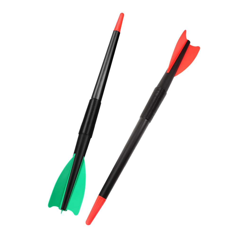 Javelin Throwing - 2個入りプラスチック製トレーニングジャベリン、安全なロケットデザイン、子供向け手と目の協調性練習用投擲練習用運動器具、屋外用