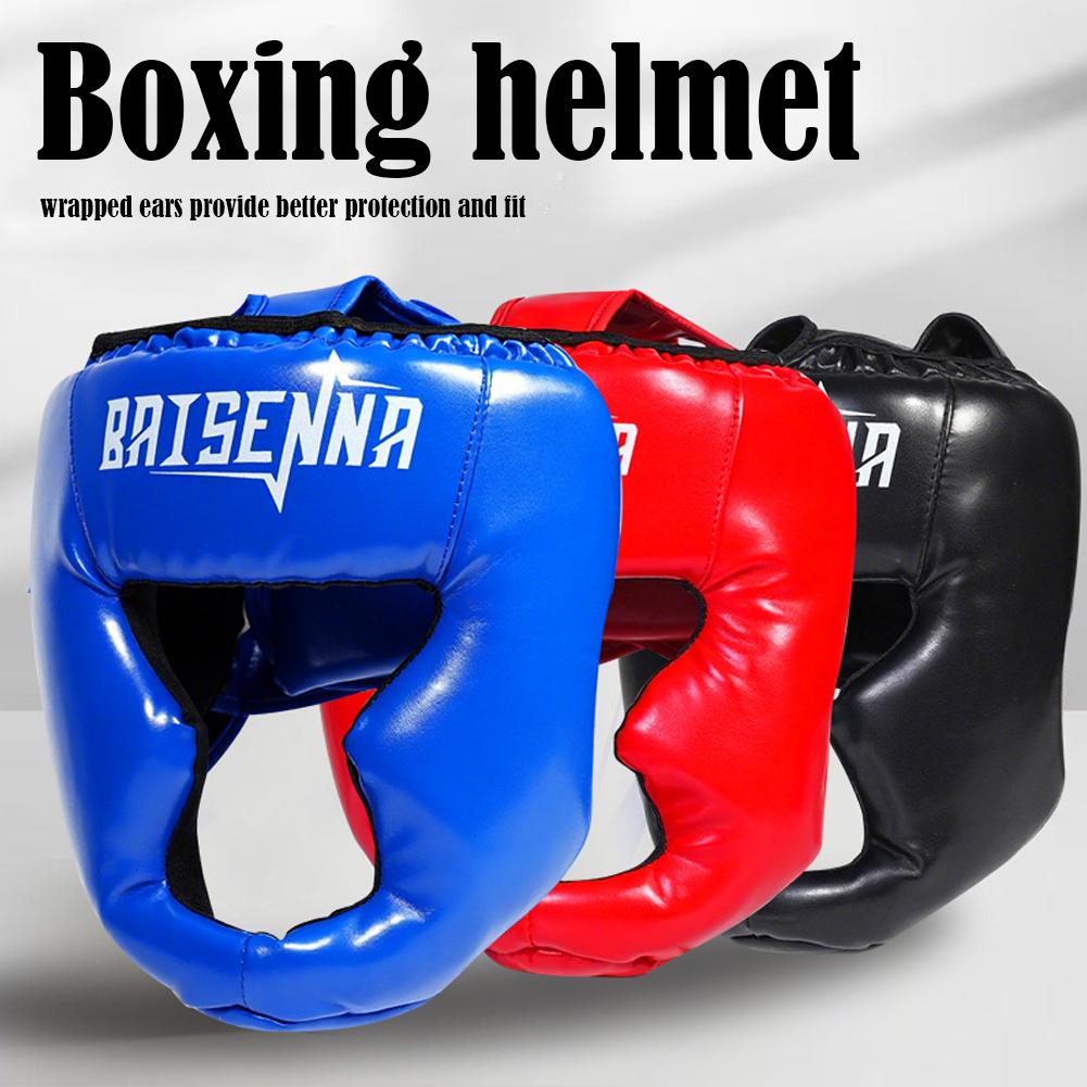 Sports Equipment For Kids - キックボクシングヘルメット 大人と子供用 PU ムエタイ用具 ヘッドギアガード トレーニング