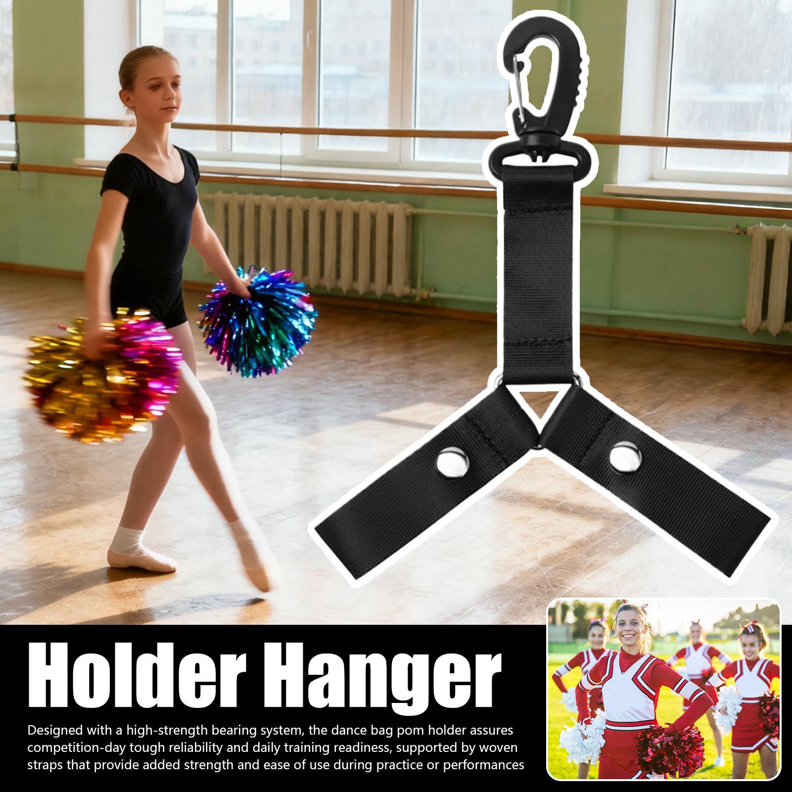 Cheerleading Pom Pom - チアリーディングポンポンホルダー チアバッグオーガナイザー スナップボタン付き 複数のポンポン用の耐久性のあるハンガー チアギアアクセサリー 女の子用