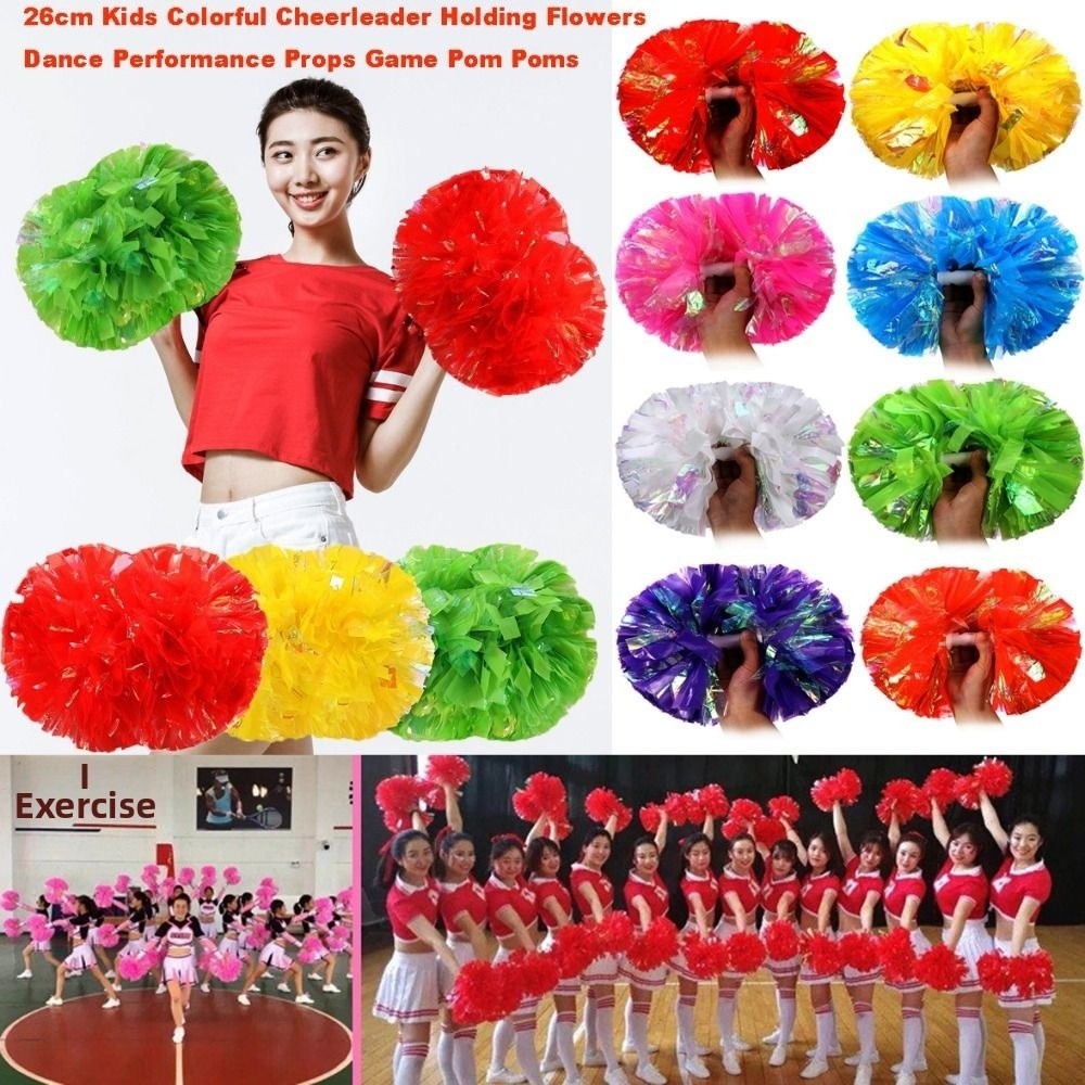 26cm キッズゲームポンポン マルチカラー PET チアリ - Cheerleading Pom Pom のレビューと価格