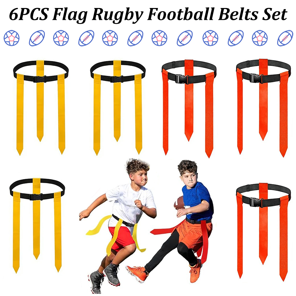 6 個のフラッグフットボールベルトセット調節可能なラグビーフ - Sports Equipment For Kids のレビューと価格