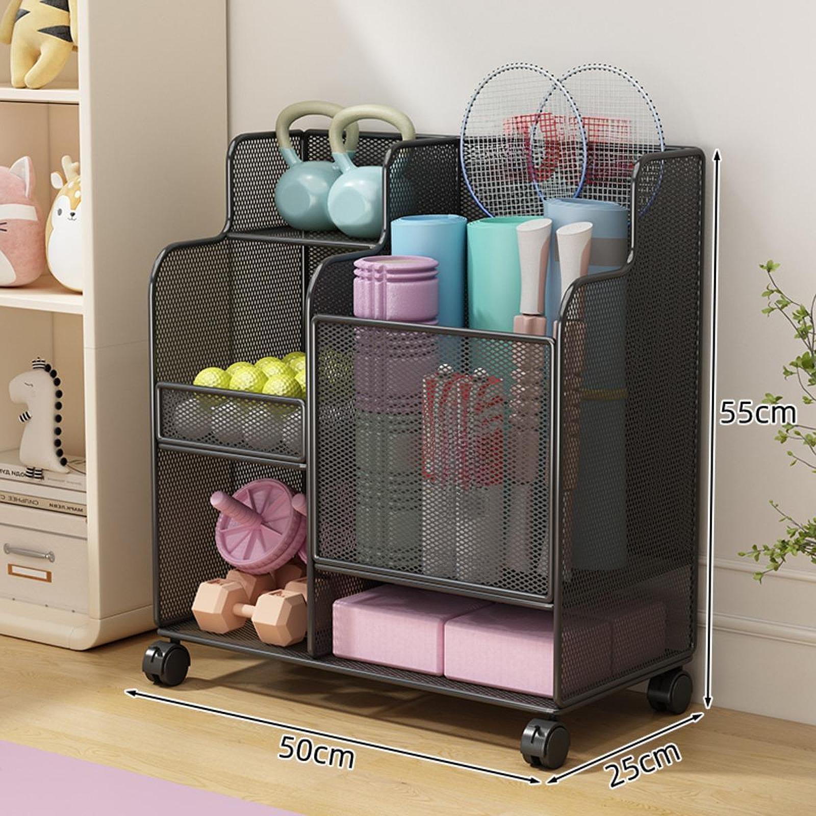 スポーツ用品収納ラック（ホイール付き）大容量マットスタンドオ - Sports Equipment Garage Organizer のレビューと価格