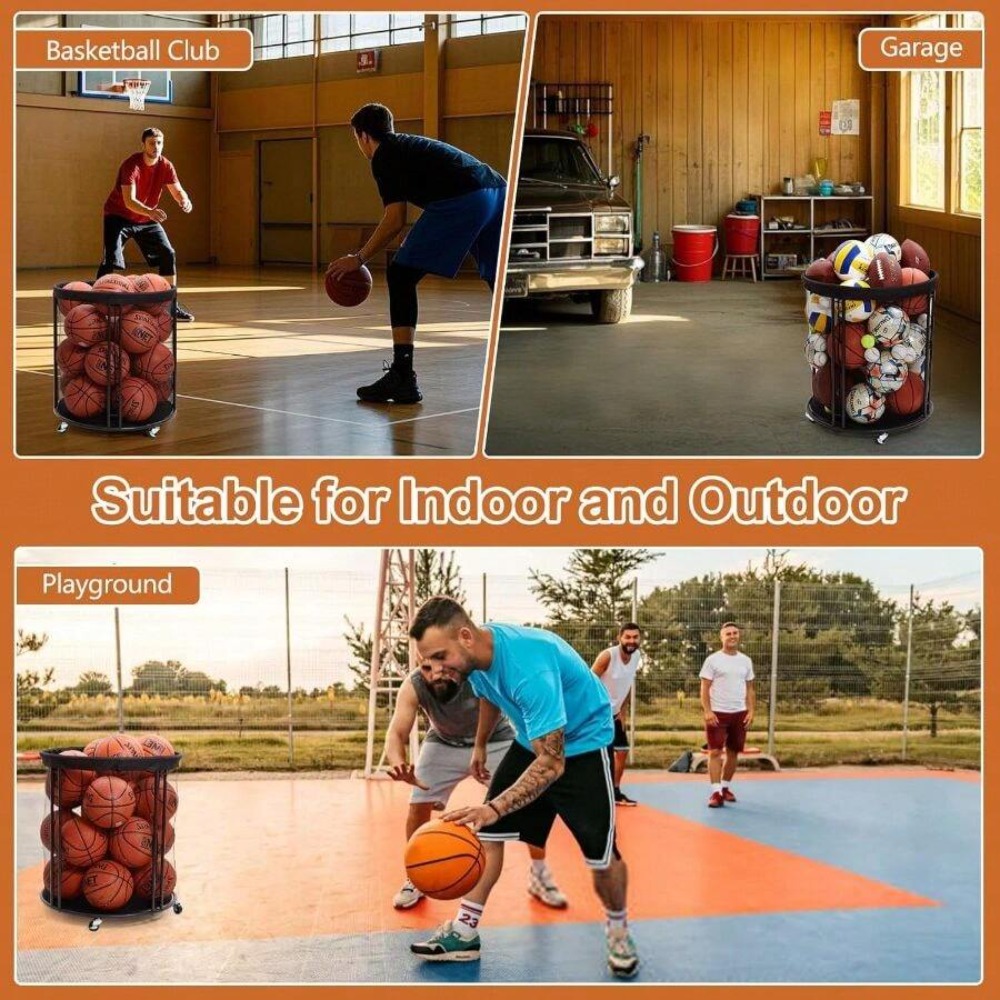 頑丈なボール収納カート（サッカー、バスケットボール、バレーボ - Sports Equipment Holder のレビューと価格