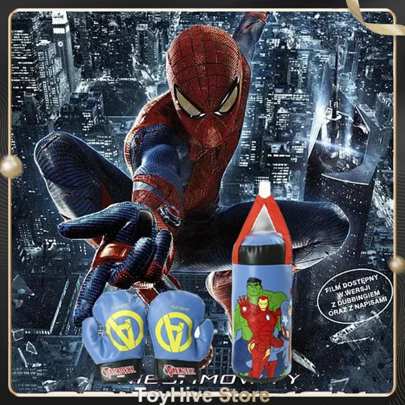 スパイダーマン子供用ミニボクシングセットグローブ+バッグアニ - Sports Equipment For Boys のレビューと価格