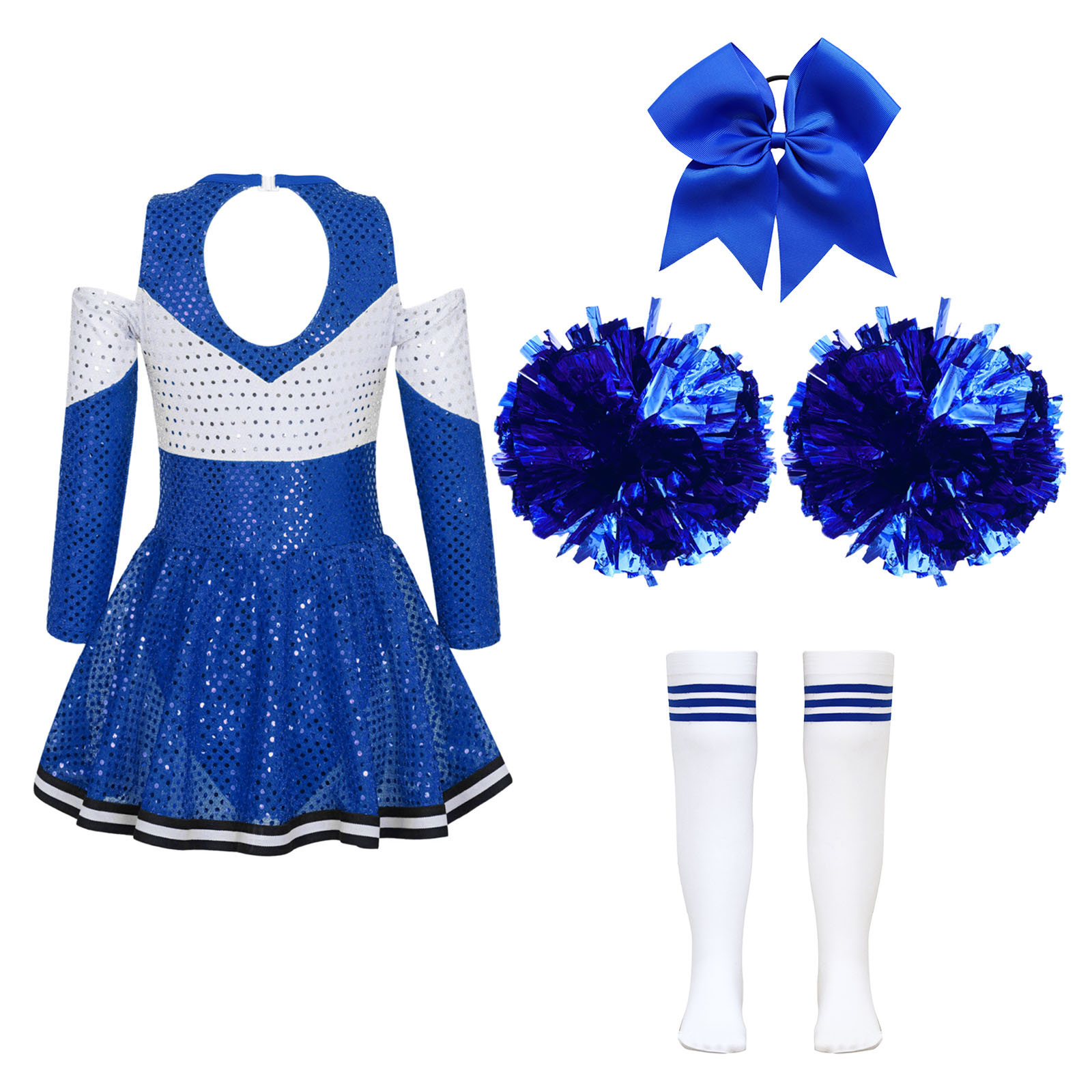 キッズガールズチアリーダーコスチューム チアリーディングダン - Cheerleading Pom Pom のレビューと価格