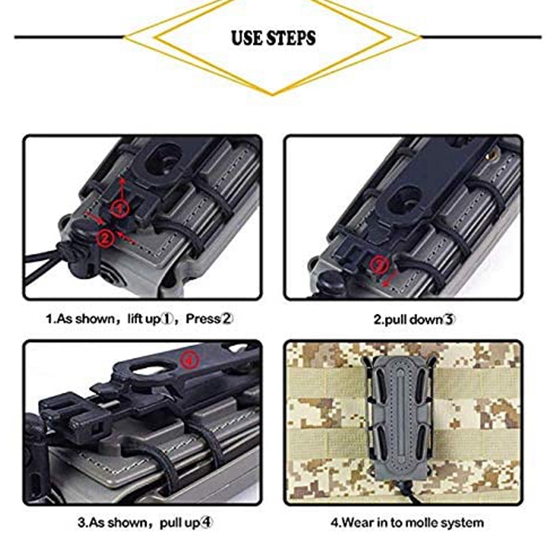 9mmタクティカルモールベルトクリップ収納バッグポータブルソ - Sports Equipment Holder のレビューと価格