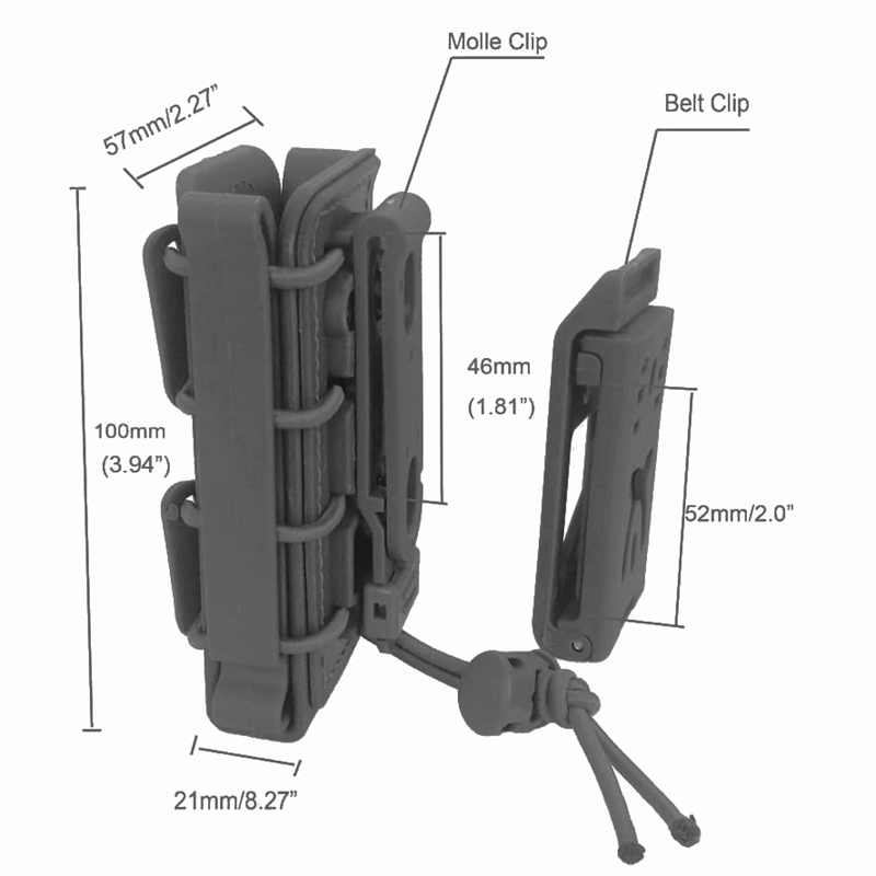 9mmタクティカルモールベルトクリップ収納バッグポータブルソ - Sports Equipment Holder のレビューと価格