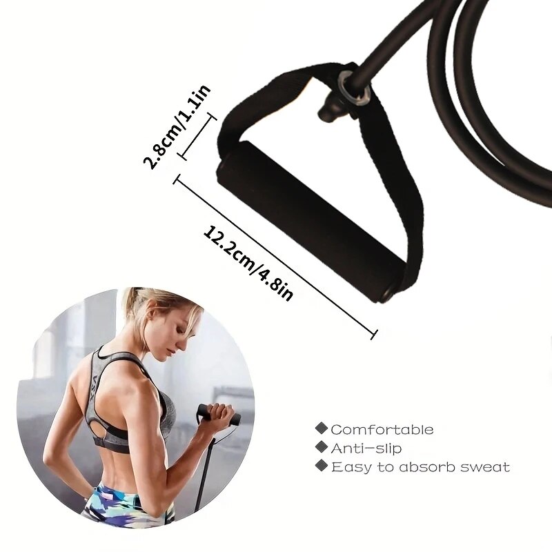 ハンドル付きレジスタンスバンド、エクササイズバンド、男性女性 - Sports Equipment At Home のレビューと価格