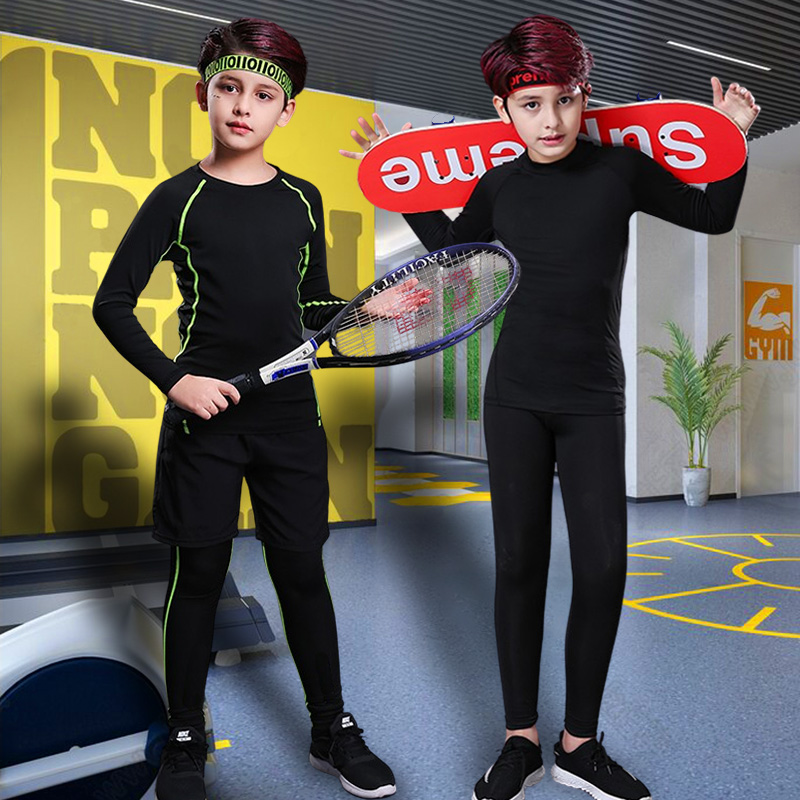 キッズフィットネスジャージユースウォームパンツトップス下着タ - Sports Equipment For Boys のレビューと価格