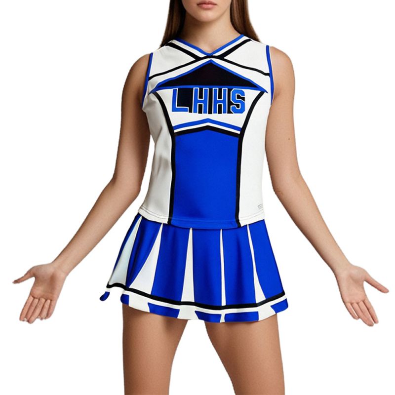 女性用チアリーダーコスチューム制服衣装トップミニプリーツスカ - Cheerleading Pom Pom のレビューと価格