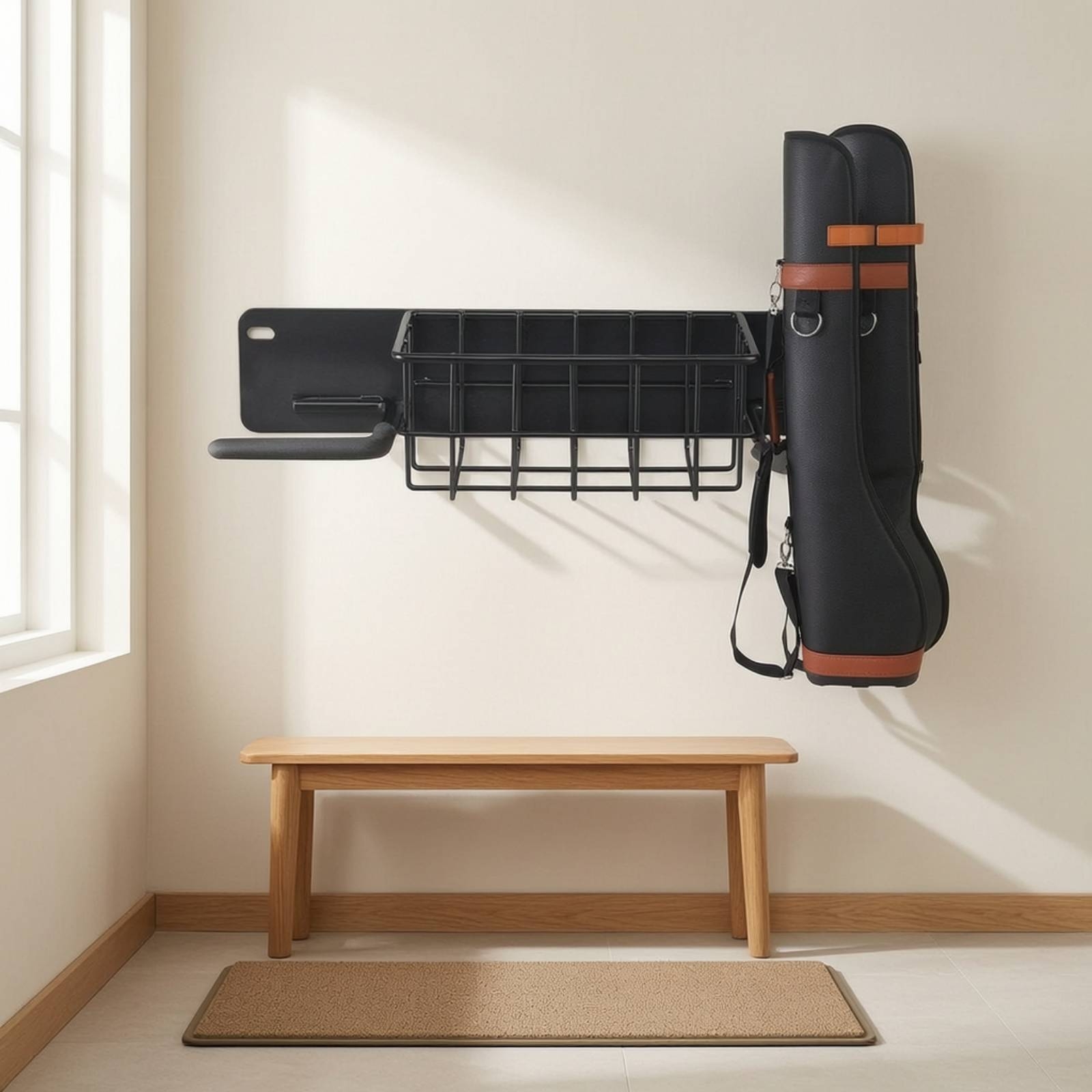 ゴルフ収納ラック 壁掛けゴルフラック バスケット付き スポー - Sports Equipment Garage Organizer のレビューと価格