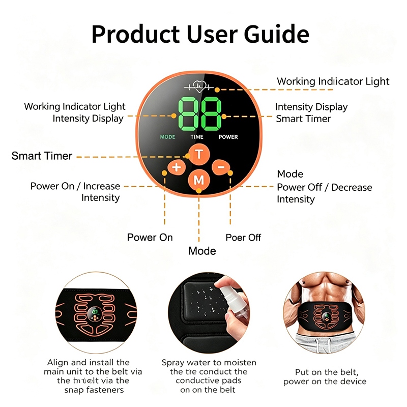腹部調子を整えるベルトスマート腹筋トレーナー筋肉トーナーボデ - Sports Equipment At Home のレビューと価格