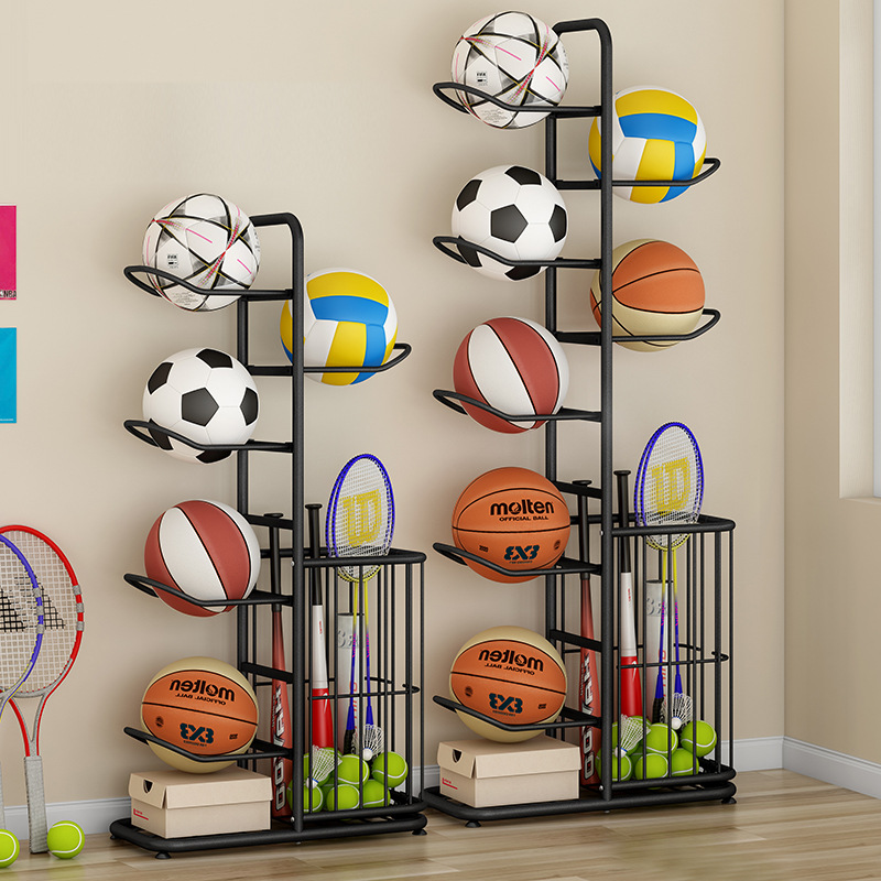 スポーツボール収納ラックバスケットボールバドミントンバレーボ - Sports Equipment Holder のレビューと価格