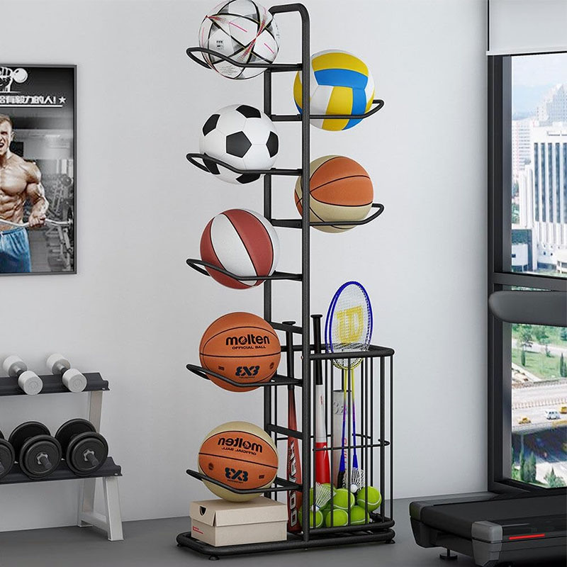 スポーツボール収納ラックバスケットボールバドミントンバレーボ - Sports Equipment Holder のレビューと価格