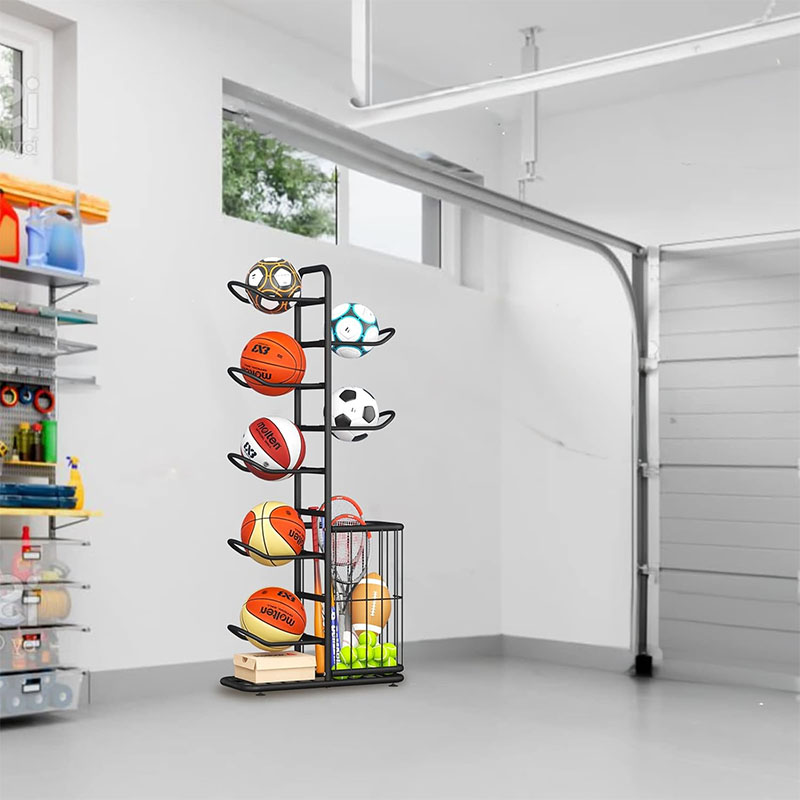 スポーツボール収納ラックバスケットボールバドミントンバレーボ - Sports Equipment Holder のレビューと価格