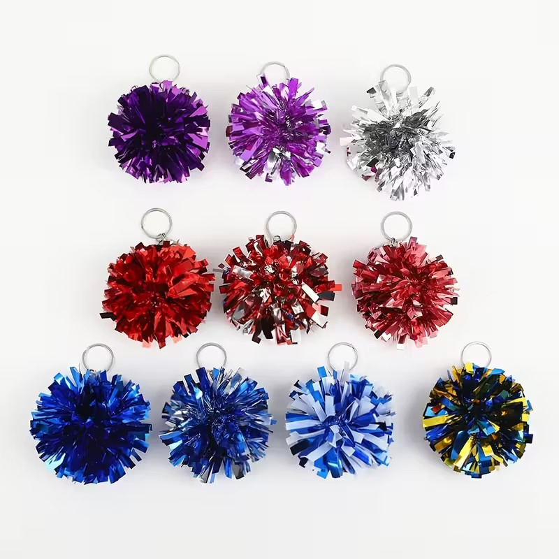 カラフルなチアポンポンキーホルダー、チアリーダー、チアリーデ - Cheerleading Pom Pom のレビューと価格