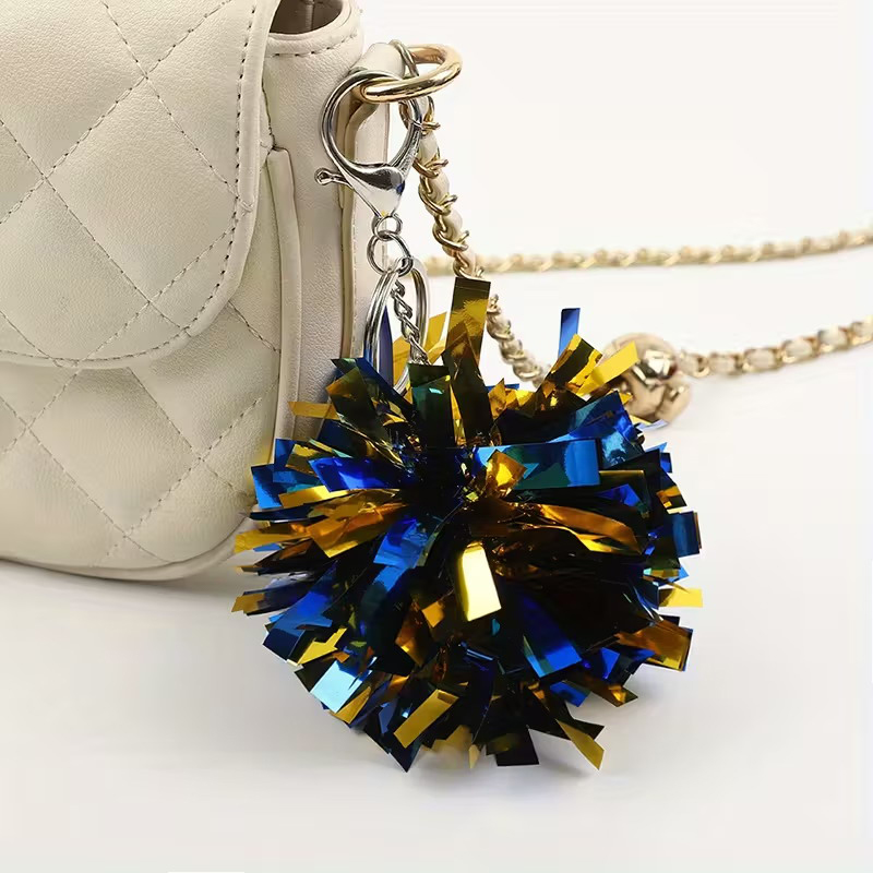 カラフルなチアポンポンキーホルダー、チアリーダー、チアリーデ - Cheerleading Pom Pom のレビューと価格